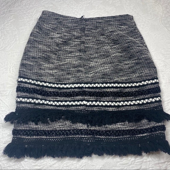 H&M Tweed Tassel Fringe Pencil Mini Skirt - Picture 3 of 9